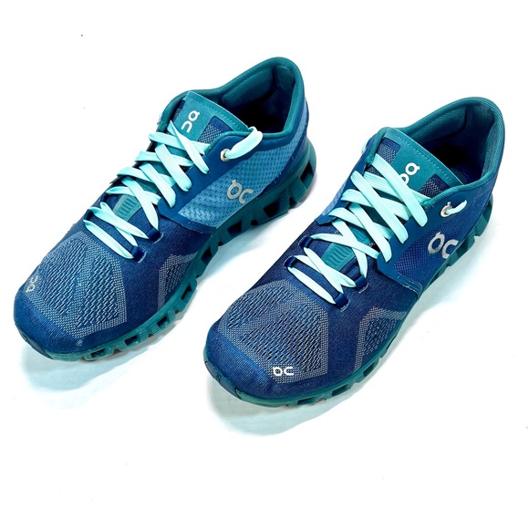 On Cloud X Men's Size 11 Running Shoes Storm Tide Blue Green Gym Trainer Sneaker - Picture 2 of 7